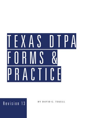 cover image of Texas DTPA Forms and Practice Guide